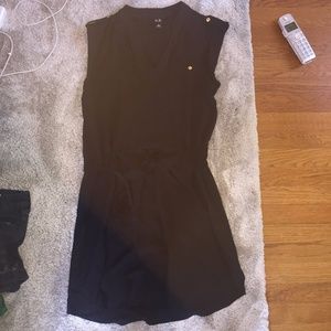 Lightweight Black Slip Dress with Tie Waist